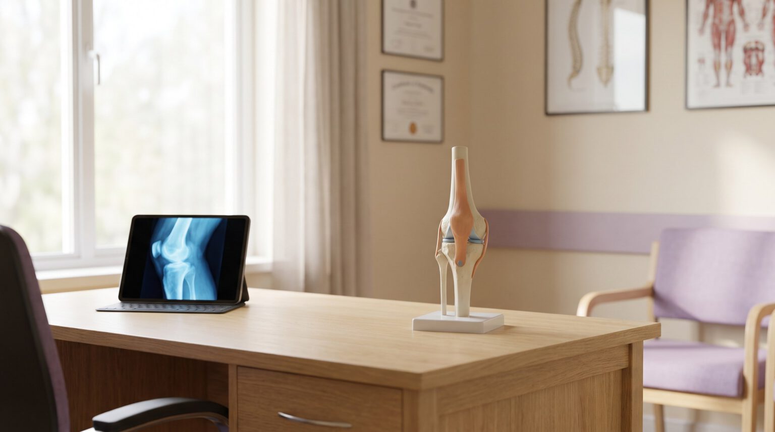 A model of the knee joint used in consultation