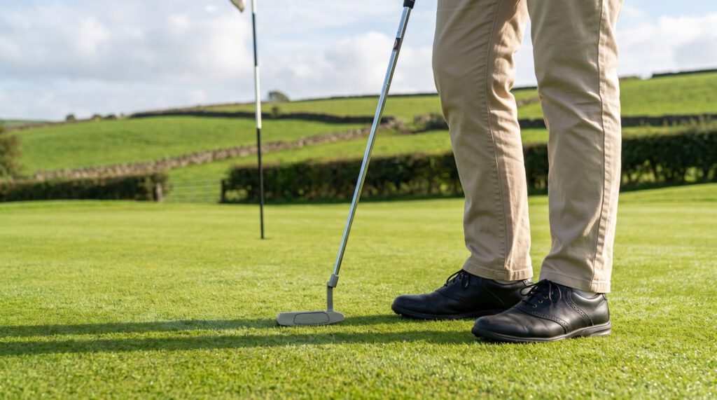 Playing golf