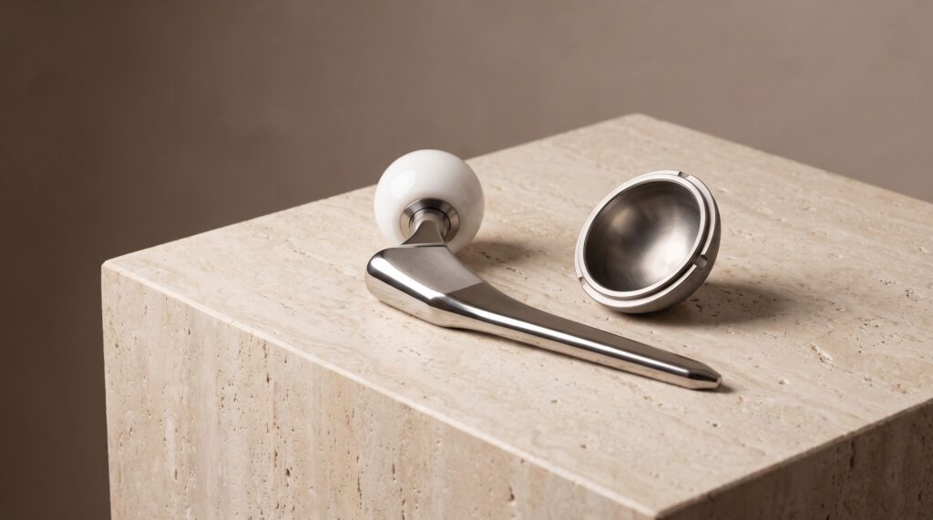 A hip replacement implant
