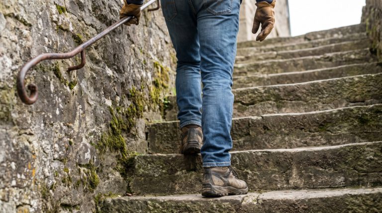 Walking up stairs